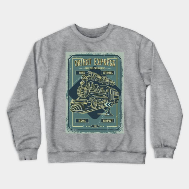 RETRO TRAIN Crewneck Sweatshirt by CatCoconut-Art